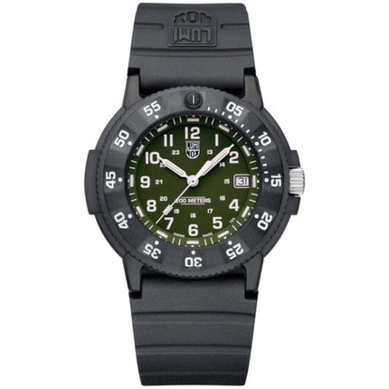 Luminox Men's Watch - Navy SEAL Quartz Green Dial Black Rubber Strap | XS.CZ13.EVO ,