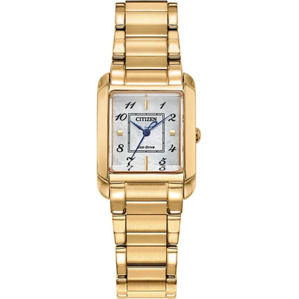 Citizen Women's Watch - Bianca Eco-Drive White Dial Yellow Gold Bracelet | EW5602-57D ,