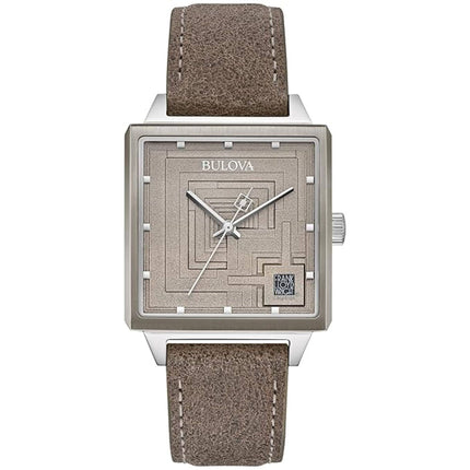 Bulova Men's Watch - Frank Lloyd Wright Quartz Grey Dial Calf Leather Strap | 96A314 ,