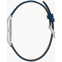 Bulova Men's Watch - Sutton Silver Tone Case Blue Dial Embossed Leather Strap | 96B442 ,