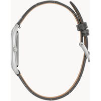 Bulova Men's Watch - Sutton Silver Tone Case Grey Dial Embossed Leather Strap | 96B443 ,