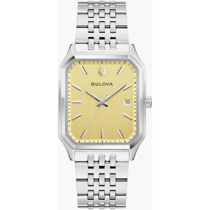 Bulova Men's Watch - We Are All Here Champagne Dial Stainless Steel Bracelet | 96B471 ,