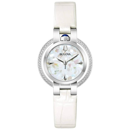 Bulova Women's Watch - Rubaiyat Winter Quartz Unique MOP Dial Leather Strap | 96R254 ,