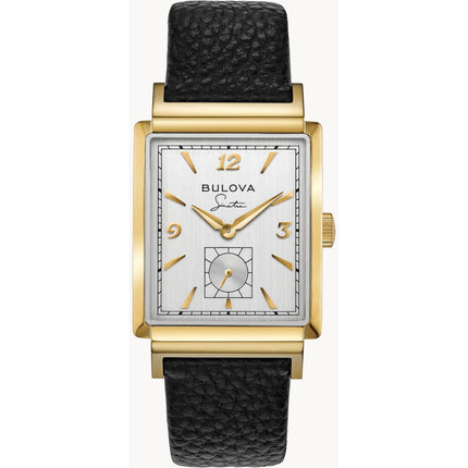 Bulova Men's Watch - My Way Quartz Silver and White Dial Black Leather Strap | 97A158 ,