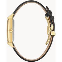 Bulova Men's Watch - My Way Quartz Silver and White Dial Black Leather Strap | 97A158 ,