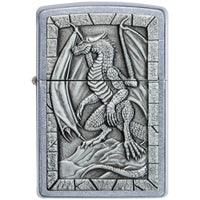 Zippo Windproof Pocket Lighter - Dragon Emblem Design Street Chrome Finish | 49296 ,