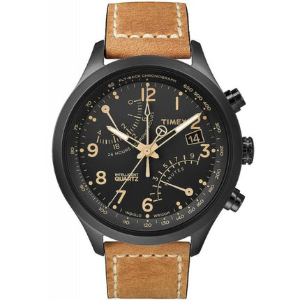 Timex Men's Watch - Intelligent Indiglo Fly-Back Chronograph Black Dial | T2N700 ,