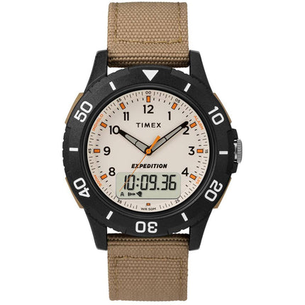 Timex Men's Watch - Expedition Katmai Ana-Digi Brown Fabric Strap | TW4B16800 ,