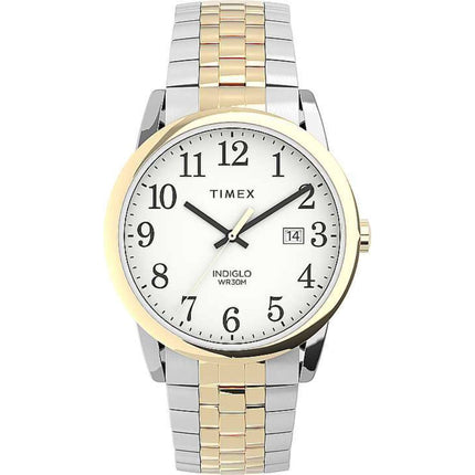 Timex Men's Watch - Easy Reader Quartz White Dial Two Tone Bracelet | TW2V40100 ,