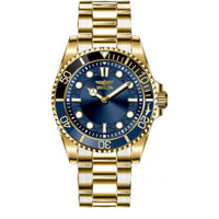 Invicta Men's Watch - Pro Diver Quartz Blue Dial Yellow Gold Steel Bracelet | 49707 ,