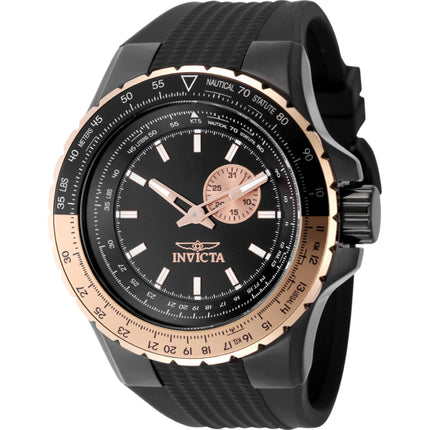 Invicta Men's Watch - Aviator Quartz Date Analog Black Dial Silicone Strap | 49725 ,
