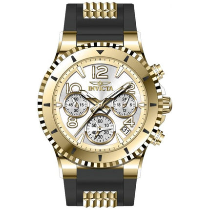 Invicta Women's Watch - BLU Quartz Chrono Black and Yellow Gold Silicone Strap | 49804 ,