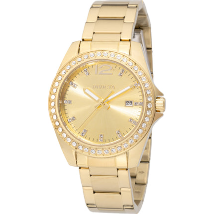 Invicta Women's Watch - Angel Quartz Analog Dial Yellow Gold Steel Bracelet | 49847 ,