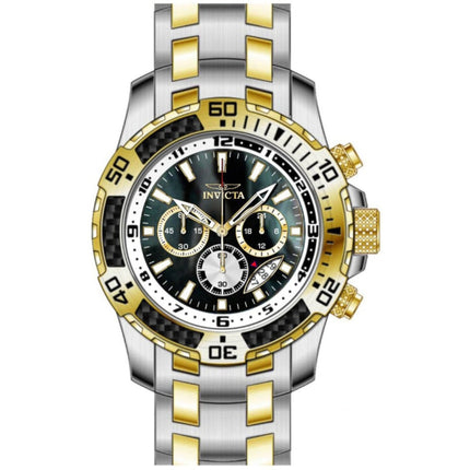 Invicta Men's Watch - Pro Diver Quartz Chrono Black Dial Two Tone Bracelet | 49852 ,