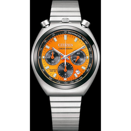 Citizen Men's Watch - Quartz Tsuno Chrono Orange Dial Steel Bracelet | AN3660-81X ,