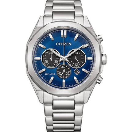 Citizen Men's Watch - Eco-Drive Chronograph Blue Dial Steel Bracelet | CA4590-81L ,