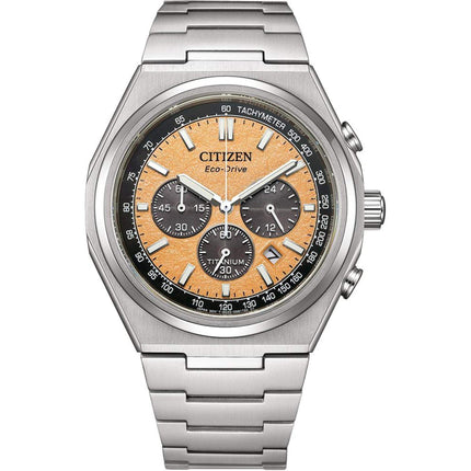 Citizen Men's Watch - Zenshin Eco-Drive Orange Dial Titanium Bracelet | CA4610-85Z ,