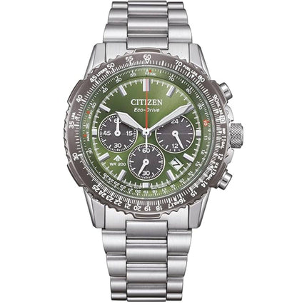 Citizen Men's Watch - Promaster Sky Chronograph Green Dial Bracelet | CA4664-60W ,