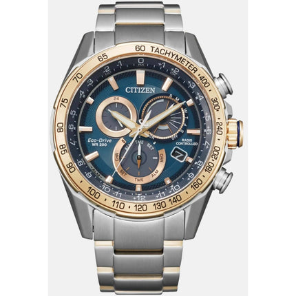Citizen Men's Watch - PCAT Eco-Drive Blue Dial Two Tone Steel Bracelet | CB5916-59L ,