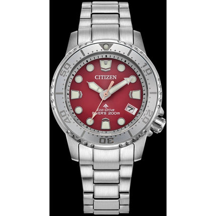 Citizen Women's Watch - Promaster Dive Red Dial Silver Tone Bracelet | EO2027-50Z ,