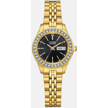 Citizen Women's Watch - Quartz Crystal Bezel Yellow Gold Bracelet | EQ0532-55E ,