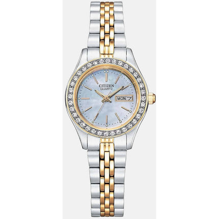 Citizen Women's Watch - Quartz Blue MOP Dial Two Tone Bracelet | EQ0539-56Y ,