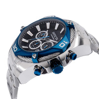 Invicta Men's Japanese Quartz Watch - Bolt Black Dial Silver Steel Bracelet | 38572 ,