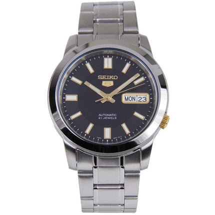 Seiko Men's Watch - Seiko 5 Automatic Black Dial Stainless Steel Bracelet | SNKK17K1 ,