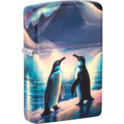 Zippo Windproof Pocket Lighter - Penguin Design Multi Color Metallic Finish | 46014 ,