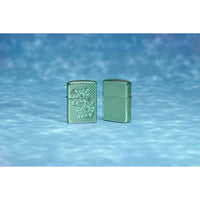 Zippo Windproof Pocket Lighter - Cannabis Chips Design High Green Metal Finish | 46144 ,