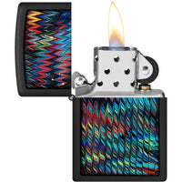 Zippo Windproof Pocket Lighter - Paint Pour Design Classic Black Matte Finish | 46169 ,
