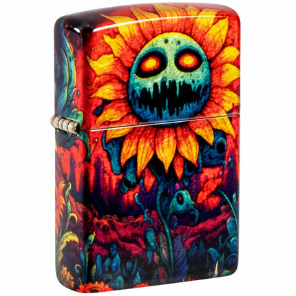 Zippo Windproof Lighter - Spooky Sunflower Design Multi Color Metal Finish | 46267 ,