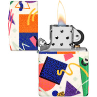 Zippo Windproof Pocket Lighter - Throwback Pattern Design Multi Color Finish | 46286 ,