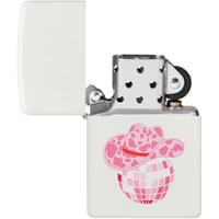 Zippo Windproof Lighter - Honky Tonk Design Classic White Matte Metal Finish | 46468 ,
