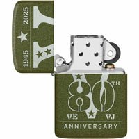 Zippo Windproof Lighter VE/VJ Design 80th Anniversary Military Green Finish 46949 ,