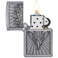 Zippo Windproof Lighter - Eagle Shield Emblem Design Chrome Metal | 49450 ,