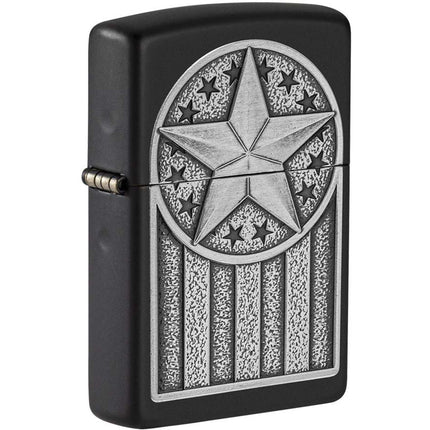 Zippo Windproof Lighter - American Metal Emblem Black Matte | 49639 ,