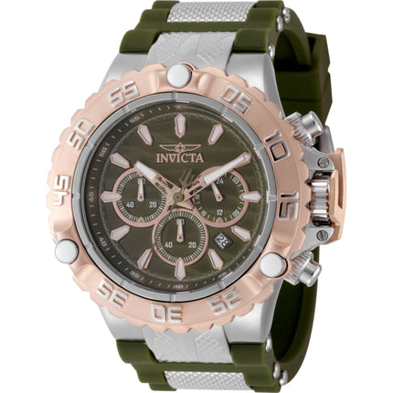 Invicta Men's Watch - Subaqua Poseidon Chrono Silver and Olive Green Strap | 48555 ,