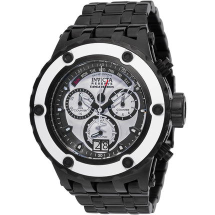 Invicta Men's Watch - Reserve Panda Chronograph White Dial Black Bracelet | 48609 ,