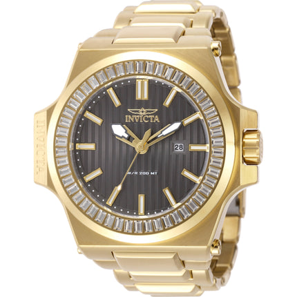 Invicta Men's Watch - Akula Quartz Gunmetal Dial Yellow Gold Bracelet Crystal | 49137 ,