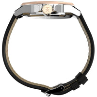 Timex Men's Watch - Essex Avenue Quartz Analog Black Dial Leather Strap | TW2V43000 ,