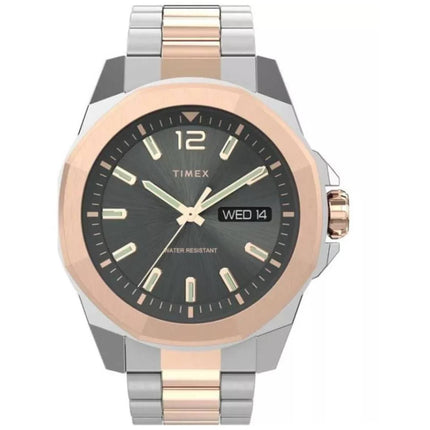 Timex Men's Watch - Essex Avenue Quartz Analog Grey Dial Two Tone Bracelet | TW2V43100 ,