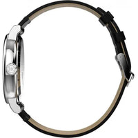 Timex Men's Watch - Waterbury Quartz Silver Case Black Dial Leather Strap | TW2V67500 ,