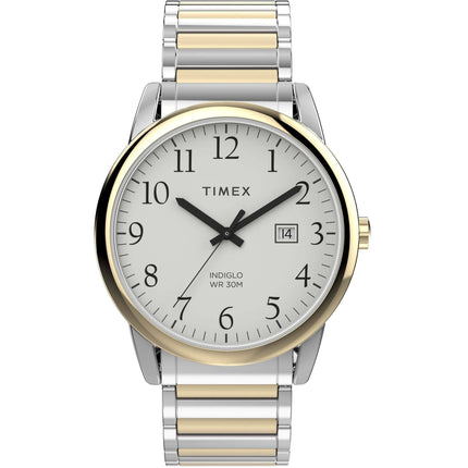 Timex Men's Watch - Easy Reader Quartz White Dial Two Tone Bracelet | TW2W52000 ,