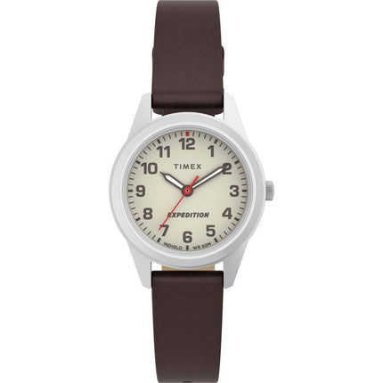 Timex Women's Watch - Expedition Quartz Cream Dial Brown Leather Strap | TW4B25600 ,