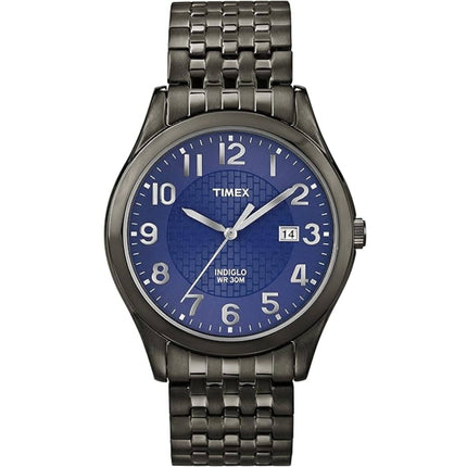 Timex Men's Watch - Woodcrest Drive Quartz Blue Dial Black Bracelet | T2P203 ,