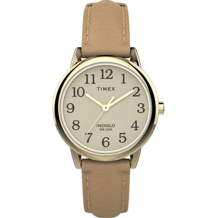 Timex Women's Watch - Easy Reader Quartz Cream Dial Tan Leather Strap | TW2U96200 ,