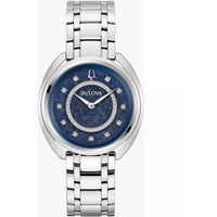 Bulova Women's Watch - Duality Quartz Diamond Blue Dial Silver Tone Bracelet | 96X160 ,