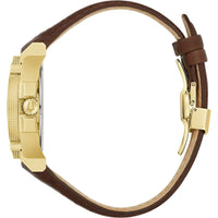 Bulova Men's Watch - Icon Quartz yellow Gold Case Black Dial Leather Strap | 97B216 ,