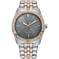 Citizen Men's Watch - Corso Eco-Drive Diamond Grey Dial Two Tone Bracelet | BM7646-55H ,